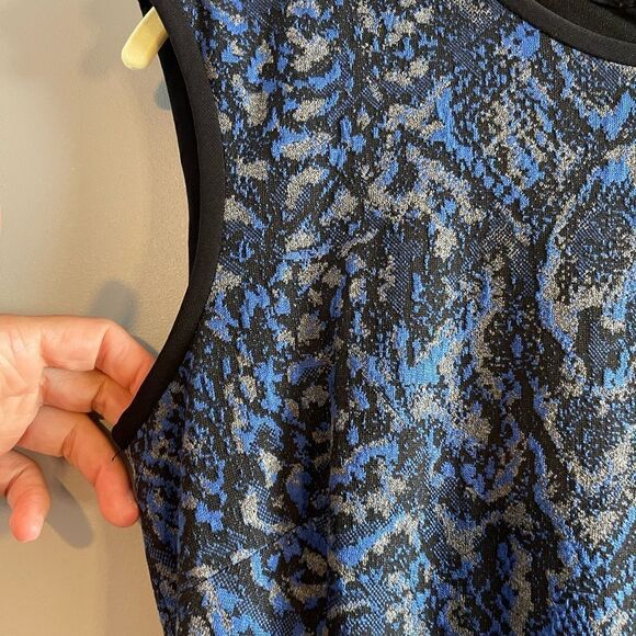 Cache Snakeskin Print Blue Bodycon Sleeveless Sweater Midi Dress | SZ S - Picture 10 of 14